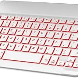 Ultra-Slim Wireless Bluetooth Keyboard Compatible for iPad10th Generation, Android, Windows, iOS, Mac OS, for iPhone, for ipad, for Samsung Galaxy Tablet, Laptop, 7 Colors Backlit, Universal, White-picture-26