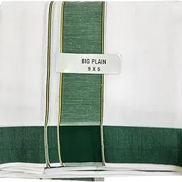 ambika stores & readymades Dhoties Men's Traditional Pure Cotton Bleached White Dhoti With Cotton Color Border Size 9X5 (or) 4.15 Mtr Dhoti with 2.30 Mtr Angavastram-picture-17