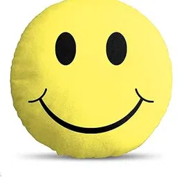 sleep nature's Velvet Smiley Emoji Cushion - 14x14 Inch, Multicolor-picture-12