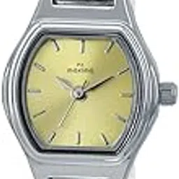 maxima Brass Women Attivo Ladies Analogue Watch 59715Bmli, Gold Dial, Silver Band-picture-11