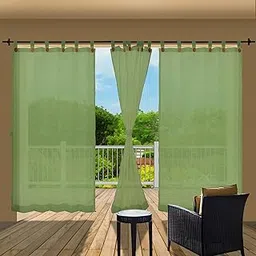 HIPPO Polyethylene 180 GSM Outdoor Sun Block Balcony Loop Curtain UV Protection Light Filtering 7.5FT Door Curtain (4.5FTX7.5FT, Bamboo-Breeze)-picture-25