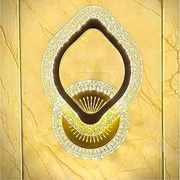 Wall Lamp Adjustable Color Changing Function Golden Crystal Rhomhus Wall Lamp with 3 Color Modes | Perfect for Living Room, Bedroom, Hallway & Home Interior Dcor-picture-41