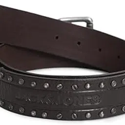 jack & jones Dark Brown Studded Leather Belt image 1