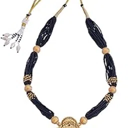 kushal's Fashion Jewellery Ruby Gold Plated Ethnic Antique Necklace Set-picture-11