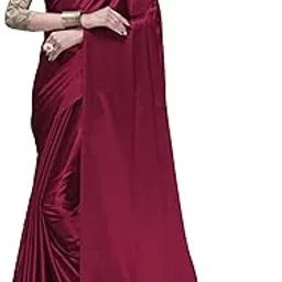 Women's Premium Satin Silk Saree with Unstitched Blouse Piece - 6.20 Meters - Multiple Colors-picture-21