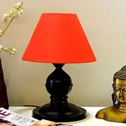 tu casa Table Lamp | Home Decor Items for Living Room | Metal Table Lamp | Bedside Lamps for Bedroom | Lamps | Room Décor | Night Lamp | Housewarming Gifts for New Home (Red Shade)-image-45