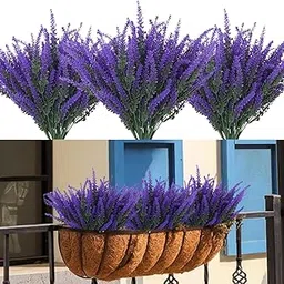 6 Pcs Artificial Lavender Flowers for Decoration/Flowers for Decorations/Artificial Flowers for Vase/Flower Bouquet/Flowers for Home Decor,Diwali,Christmas,etc. (Lavender Sticks) image 1