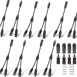 ABONIX MC4 Solar Connector Y Branch Connector with MC4 Connector Pair for Parallel Connection Between Solar Panels |Color Black| (Pack of 5+5 Pair Set)-picture-29