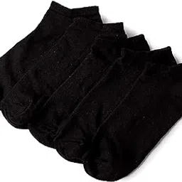 mezco Running Athletic Soft Low Cut Thin Ankle Socks Large Cotton Bamboo Sports Plain Dark Colors Socks for Unisex (Pack Of 5) (Black)-picture-16
