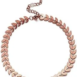 Trendy Adjustable Rosegold Leaf Anklet Toes Foot Payal Leg Chain Ankle Bracelets Anklets Chains For Girls Women-image-6