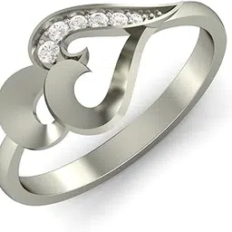 kuberbox 14KT White Gold Catchy trio Ring for Women-picture-10