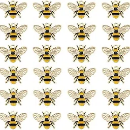 WAY DENG Lot of (x24) Gold Black Colorful Enamel Oil Drip Honeybee Craft Cute Bee Charms 1 by 0.7 inch Pendants Earrings Bracelets Making Jewelry Findings 26x17mm, Metal-picture-42