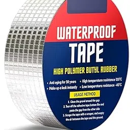 TheQualityCart Strong Adhesive Waterproof tape Permanent Repair Roof Water Leakage Solution Rubber Foil Suitable for Roof Leak, surface Crack, Window Sill Gap, Boat Sealing, Tank Leak-picture-38