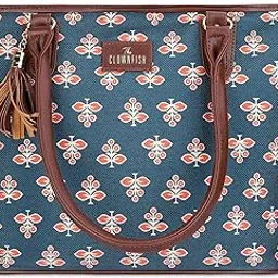the clownfish Percy Printed Handicraft Fabric Handbag for Women Office Bag Ladies Shoulder Bag Tote for Women College Going Girls-picture-22