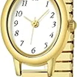 twoption Gold Watches for Women, Waterproof Women's Easy Reader Watch Analog Women Watch with Alloy Steel Expansion Band-picture-41