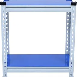 Mil-Nil Boltless Prime CRC Sheet 26x24x12 Inch Multipurpose Storage Business and Industrial Rack with 2 Shelves 22 Gauge_Blue-picture-16