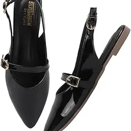 silverarrow Women's Sleekmuse Fashion Sandals|Mule Flats with Buckle Closure |Casual Wear-picture-29