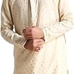 manyavar Men's Chanderi Jacquard Regular Fashion Vest-picture-30