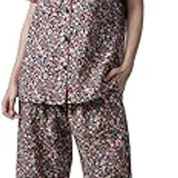 secret wish Women Print Night Suit Front Open with Button-picture-41