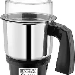 MasterClass Sanyo Chutney Jar for Mixer Grinder Stainless Steel Mixer Chutney Jar with Handle Heavy Duty Aluminium Base with Lid Fitting All Regular Grinder Mixer (350 ml) Mixer Juicer Jar (350 ml)-picture-68