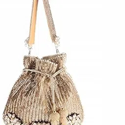 swisni Golden Brouch Women Casual Potli II Women's Traditional Designer Clutch For Women & Girls II DESIGNER POTLIS-picture-45