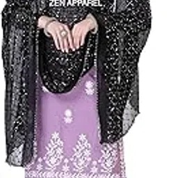 zen apparel Women's Chiffon Dupatta with Heavy Sequin Embroidery Work-picture-24