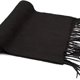 sa style along Style Along Winter Woolen Self Design Black Scarf/Stole/Shawl/Muffler For Unisex (Free Size) image 1