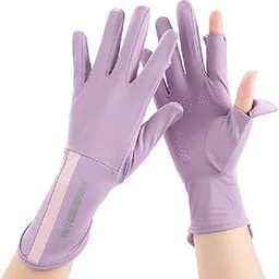 Zebroc 2 PCS Hand Gloves for UV Sun Protection, Breathable Sunscreen Driving Glove Cooling Arm Full Finger Ice Silk Non-Slip Touch Screen Anti Uv Gloves Mitt, Car Driving Long Glove Arm-image-72