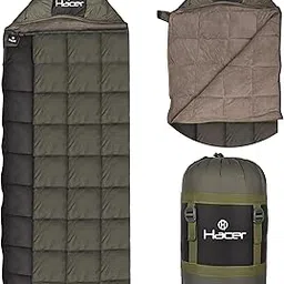 Hacer Kanchanjunga 3in1 Camping Sleeping Bag Open Like Comforter & Mattress -10 Degree Winter Nylon Lining Hiking Trekking Bags for Adults Baby, Men & Women (7.2ft, Olive Green, -10°C to 0°C, 2.5 kg)-image-95