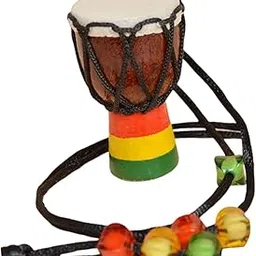 SECRET DESIRE Wood Djembe Pendant Instrument Hand Drums Neck Hanging for Supplies Brown-picture-17