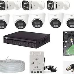 JK Vision 2.4MP ColorVu CCTV Camera System for Home, Office, School (3 Bullet, 5 Dome, 1TB Hard Disk, 8 Channel Power Supply, DVR, 90Mtr Cable, BNC/DC)-picture-16