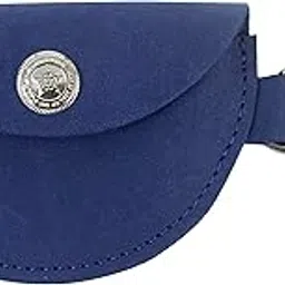 spillbox Leather Coin Pouch/Key Ring/Leather Keychain/Key Holder for Home, car, Bike with Anti-Rust Metal Daily Usage – Oval Coin Pouch (Blue)-picture-33