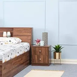 Parul Furniture and Decorators Bed Side Table, Bed Side Stand Table - Elara (Engineered Wood - Brown, Columbian Walnut)-picture-14