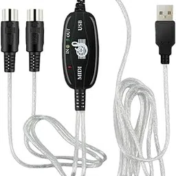 USB to MIDI Cable Converter, 2 in 1 PC to Synthesizer Music Studio Keyboard Interface Wire Plug Controller Adapter Cord 16 Channels Supports Computer Laptop Windows and Mak (RT-USMD)-picture-20