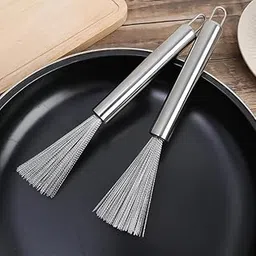 MAAUVTOR Stainless Steel Kitchen Brush Pot Pan Scrubber Wok Brush for Cleaning Dishes Steel Wool Scrubber Brush with Handle Household Kitchen Utensils Cleaning Brush (2)-picture-19