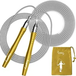Jump Rope, High Speed Weighted Jump Rope - Premium Quality Tangle-Free - Self-Locking Screw-Free Design - Jump Ropes for Fitness - Skipping Rope for Workout Fitness, Crossfit & Home Exercises (Yellow)-picture-22