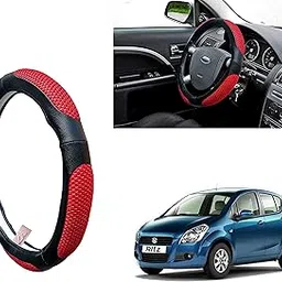 WolkomHome Ring Type Car Steering Wheel Cover (UT Black Red Netted) for Maruti Suzuki Ritz-picture-37