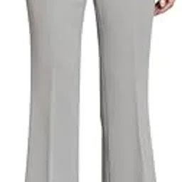 powersutra Bell Bottom Trouser Pants for Women | Solid | Formal Office Wear | Mid Waist | Work Casual Dress | Stretchable Fabric| Grey-picture-28