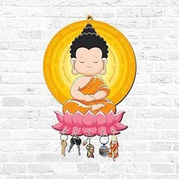 Buddha Key Holder for Home Decor Items | Stylish Key Hanger Wall Mounted Decoration | Handicraft Key Chain Stand | Wooden Keychain Hangers for Office-picture-62
