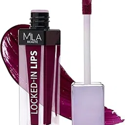 Mila Beauté Locked In Lips Transfer Proof Liquid Lipstick | 12 Hrs Non Transfer | Highly Pigmented and Hydrating | Transfer Proof Formula with Hyaluronic Acid | Smooth Glide Application - (Blackcurrant Cake, 4.5 ml)-picture-10
