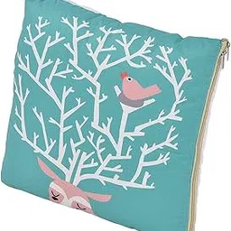 cosmomart Pillow Blanket, Cushion Portable Polyurethane Fiber 2 in 1 for Office for Home for Travel(D, 40X40 (Open 100 * 150))-picture-11