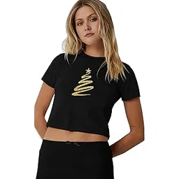 ron brando Christmas Black T-Shirt for Women Merry Christmas Printed for Women's Girls-picture-23