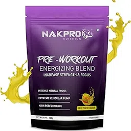Nakpro Pre Workout Supplement with 100mg Caffeine, 1200mg Creatine Monohydrate and 1200mg Citrulline | Helps in Lean Muscle Building, Improves Workout Performance - 20 Servings (Fruit Punch, 100g)-image-20