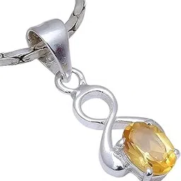 anika jewellers Citrine Natural Gemstone 925 Sterling Silver Pendant(1.5 gm)-picture-42