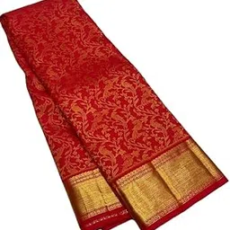 fratona Women's Kanjivaram Soft Silk Banarasi Saree With BlouePiece-picture-32