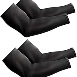 INNERSTYLE Cotton UV Protection Arm Sleeves/Hand Socks - Fingerless, Sun Protection Gloves for Men and Women (Black) Pack of 2-picture-29