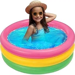 Budetto Round Inflatable Kid Swimming Pool Soft Material Bathtub for Kids Baby & Toddlers Multicolor, 2 Feet, Baby Bath Tub Inflated Swimming Pool-image-6