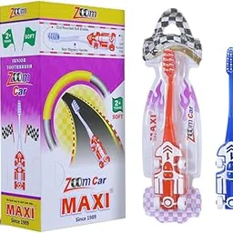 MAXI Zoom Car Soft Manual Toothbrush For Kids, Bpa Free, 2+ Years, Sports Car Shaped Handle (Red, Pink, Purple, Blue, Golden, Green, Pack Of 6 Designs)-picture-22
