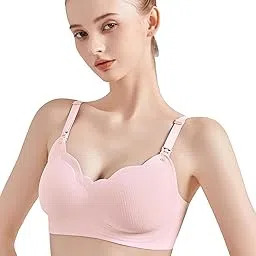 dclub Nursing Bras for Breastfeeding, Seamless Pregnancy Maternity Bra Wireless Classic Jelly Strip Support Nursing Bra-picture-26