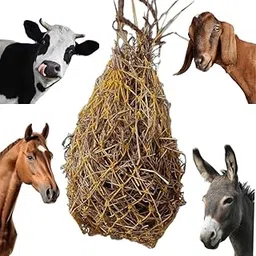 Mahiyash Slow Feed Hay Net 3”x 3” Length Holes Net Grazing Feeder for Goat | Horses | Sheep | Donkeys with Low Spillage Design-picture-38